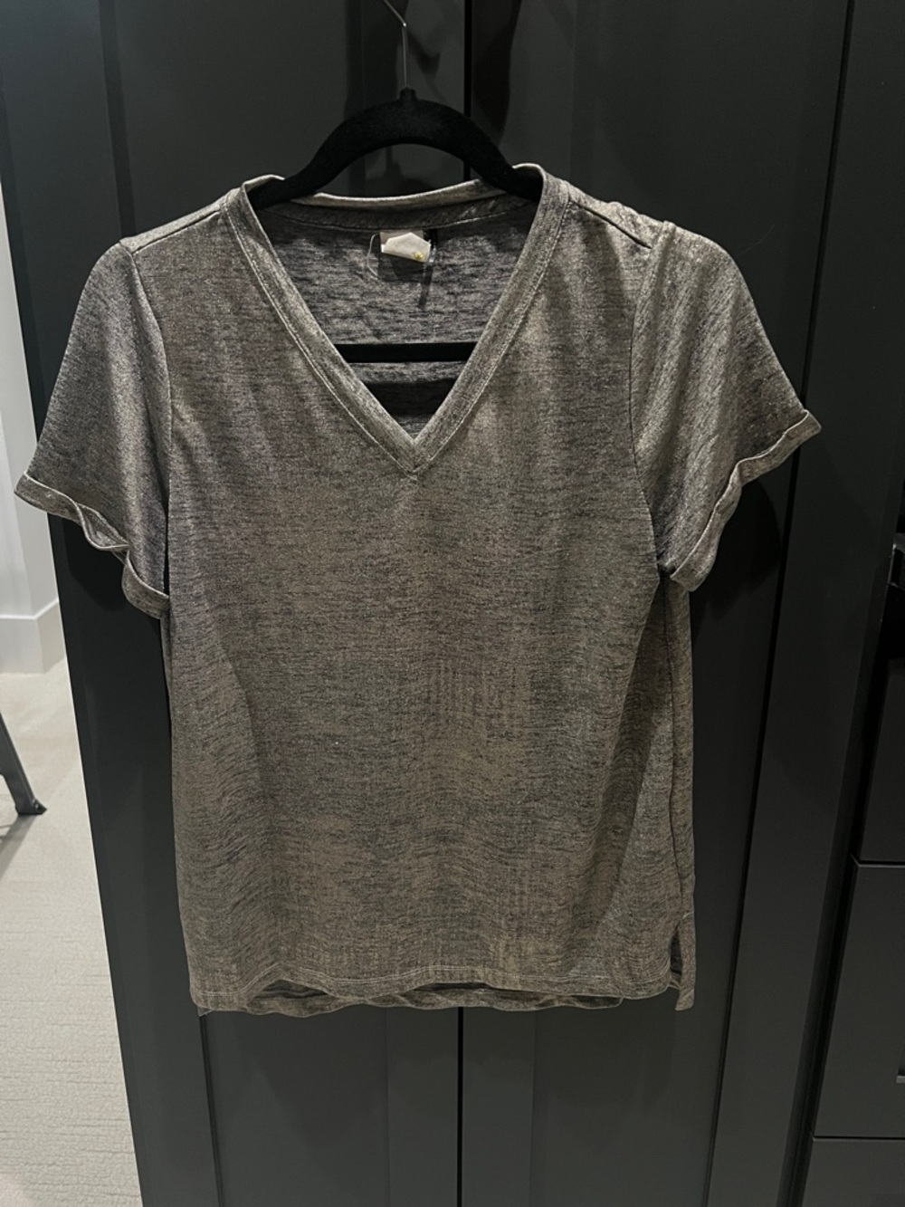 Women's metallic Short Sleeve Top